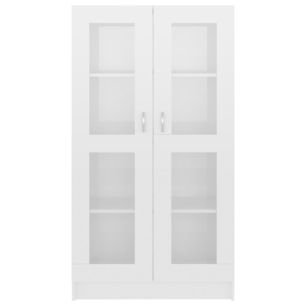 Vitrine høyglans hvit 82,5x30,5x150 cm konstruert tre