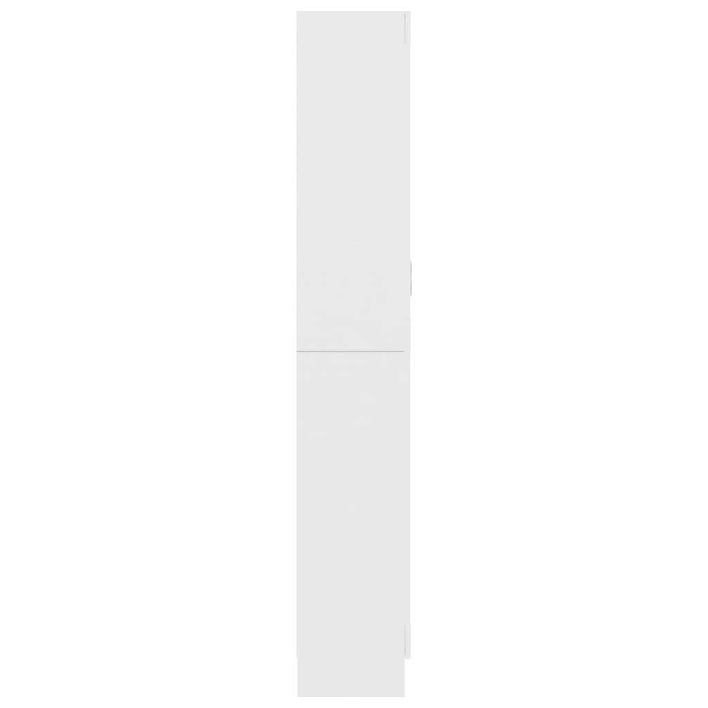 Vitrine hvit 82,5x30,5x185 cm konstruert tre