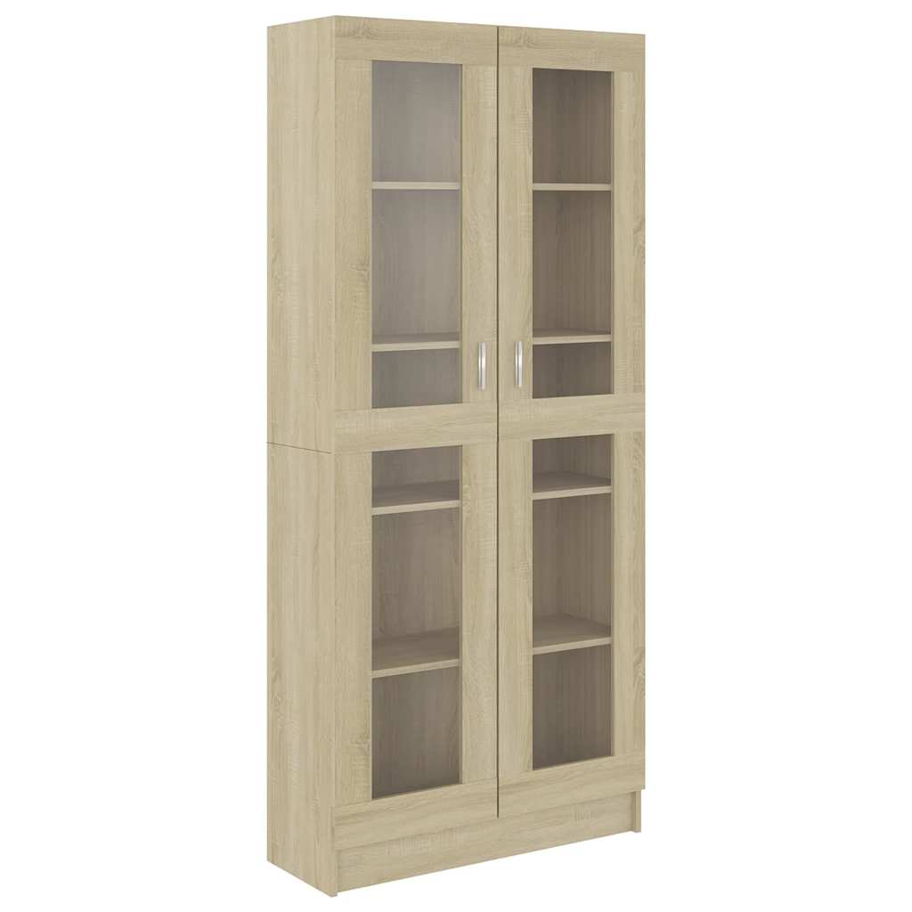 Vitrine sonoma eik 82,5x30,5x185 cm konstruert tre