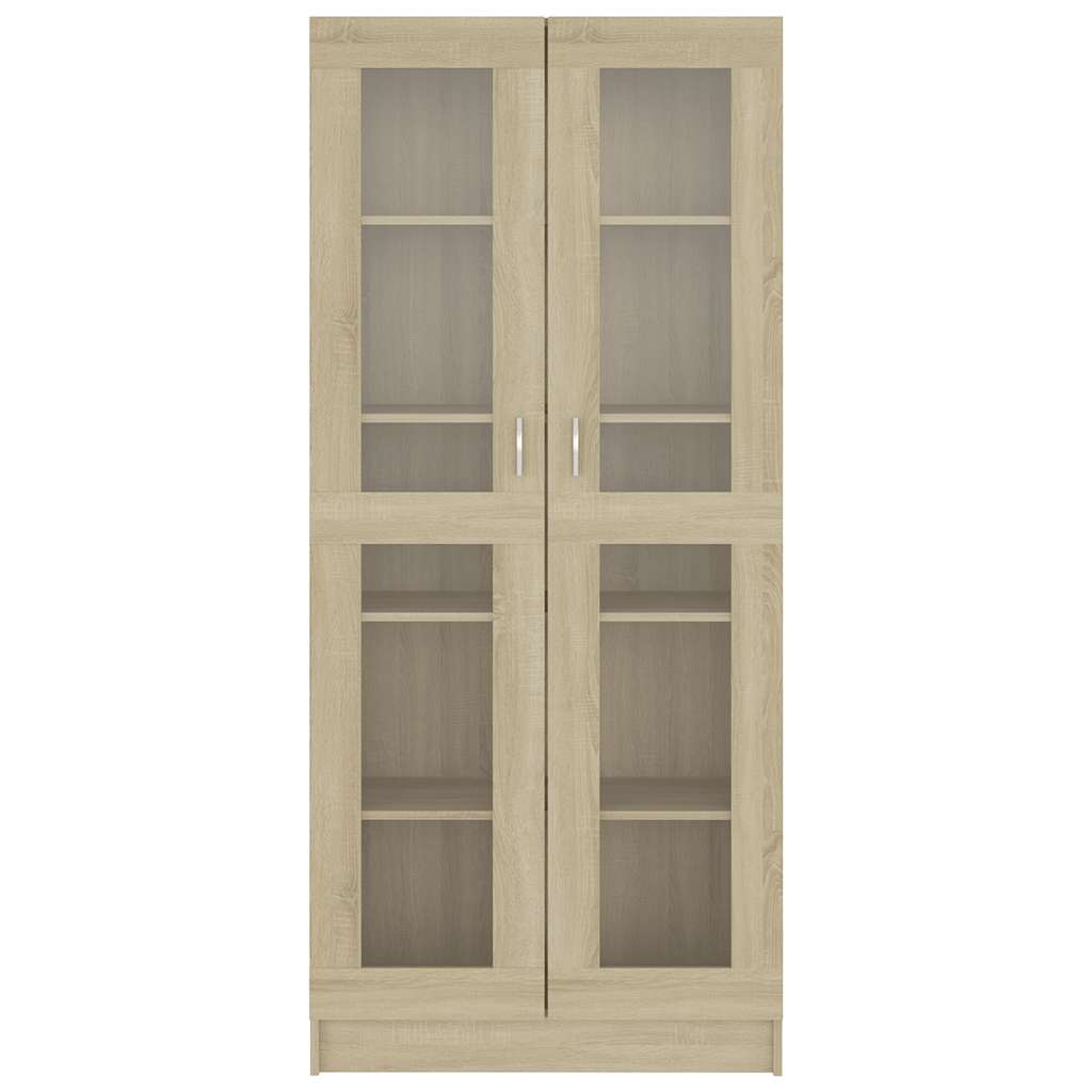Vitrine sonoma eik 82,5x30,5x185 cm konstruert tre
