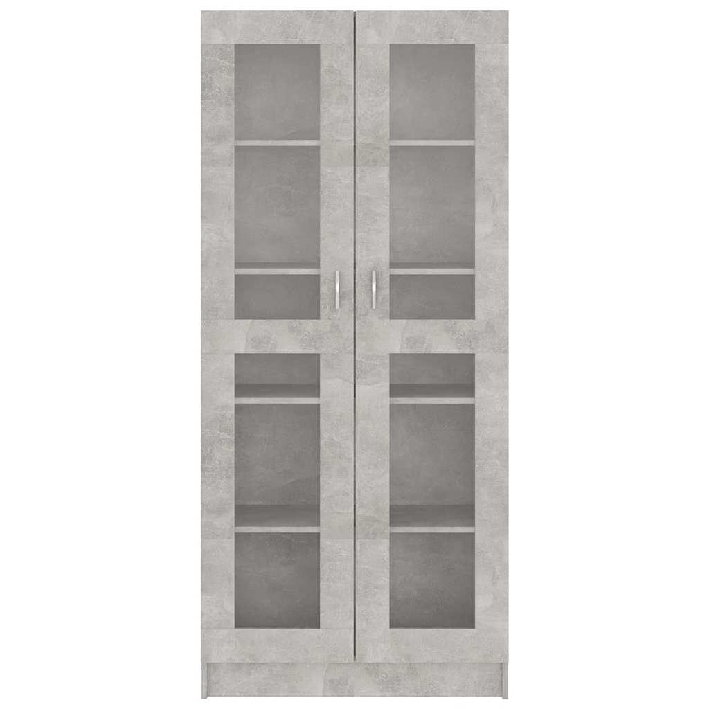 Vitrine betonggrå 82,5x30,5x185,5 cm konstruert tre