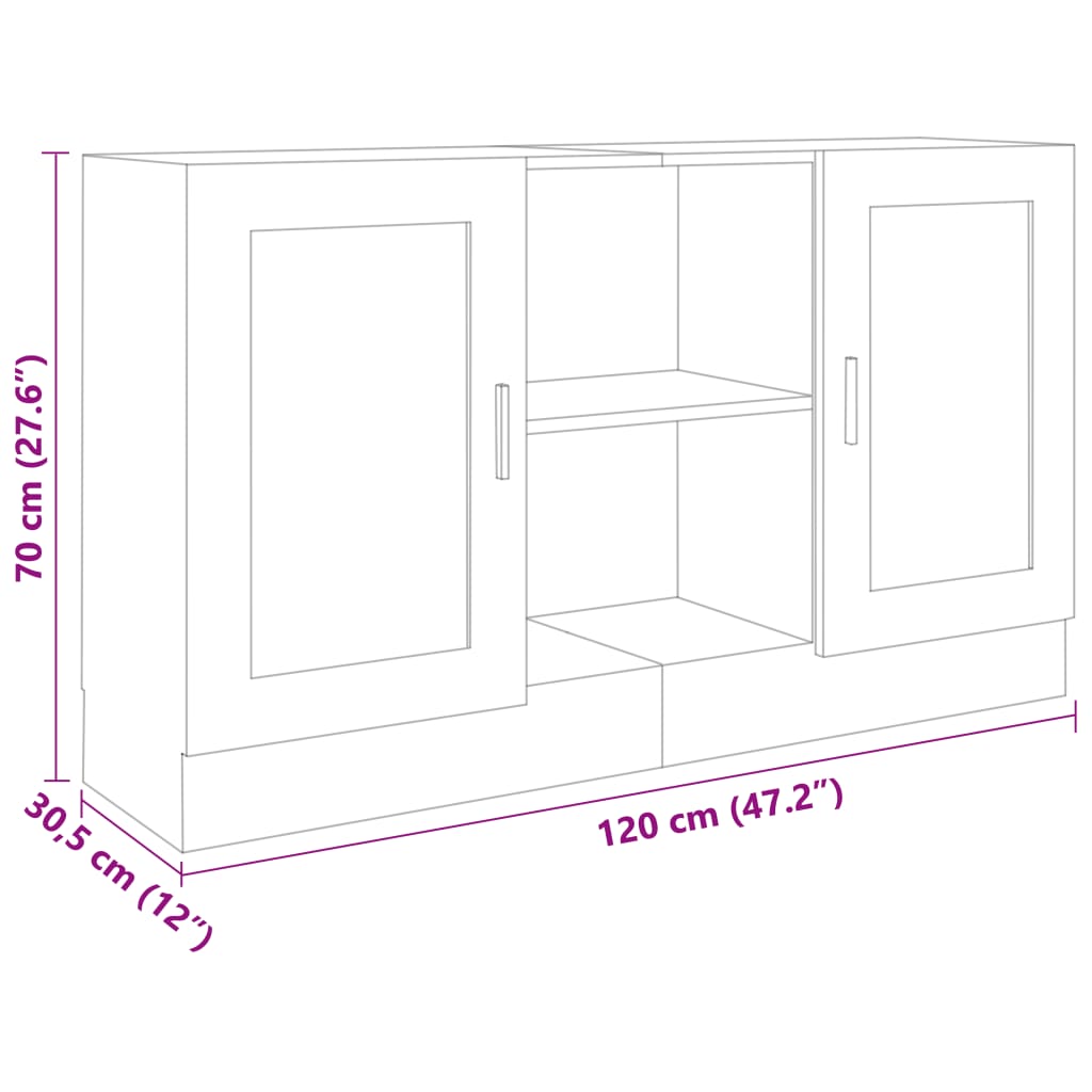 Skjenk betonggrå 120x30,5x70 cm konstruert tre