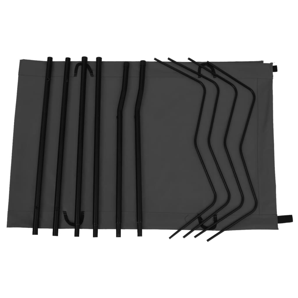 Campingseng 180x60x19 cm oxfordstoff og stål svart