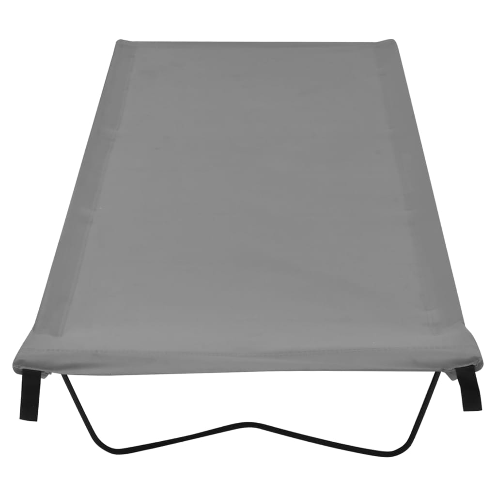Campingseng 180x60x19 cm oxfordstoff og stål grå