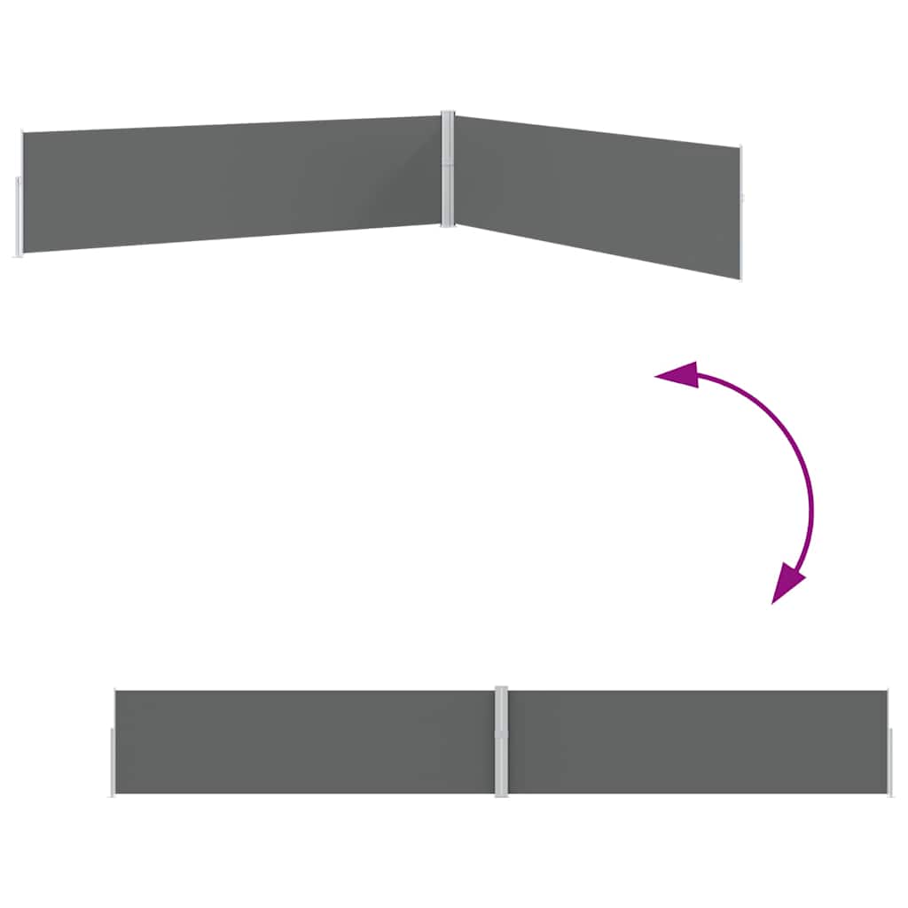 Uttrekkbar sidemarkise 170x1200 cm antrasitt