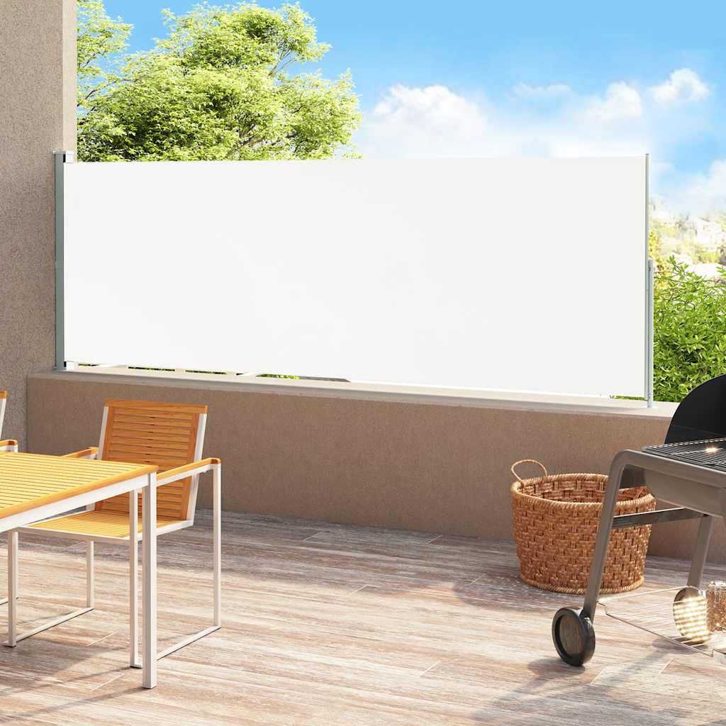 Uttrekkbar sidemarkise 180x500 cm kremhvit