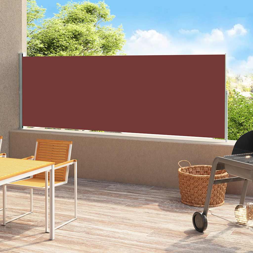 Uttrekkbar sidemarkise 180x500 cm brun