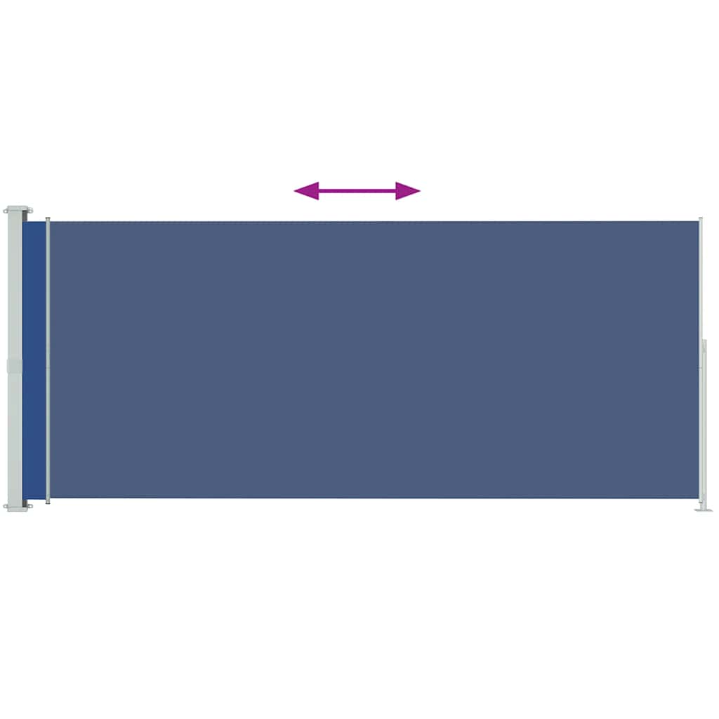 Uttrekkbar sidemarkise 180x500 cm blå