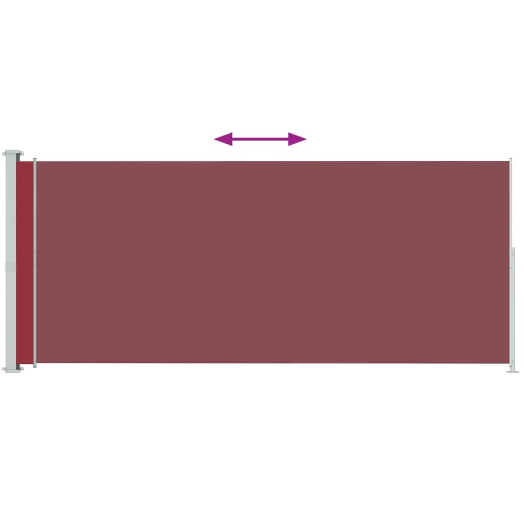 Uttrekkbar sidemarkise 180x500 cm rød