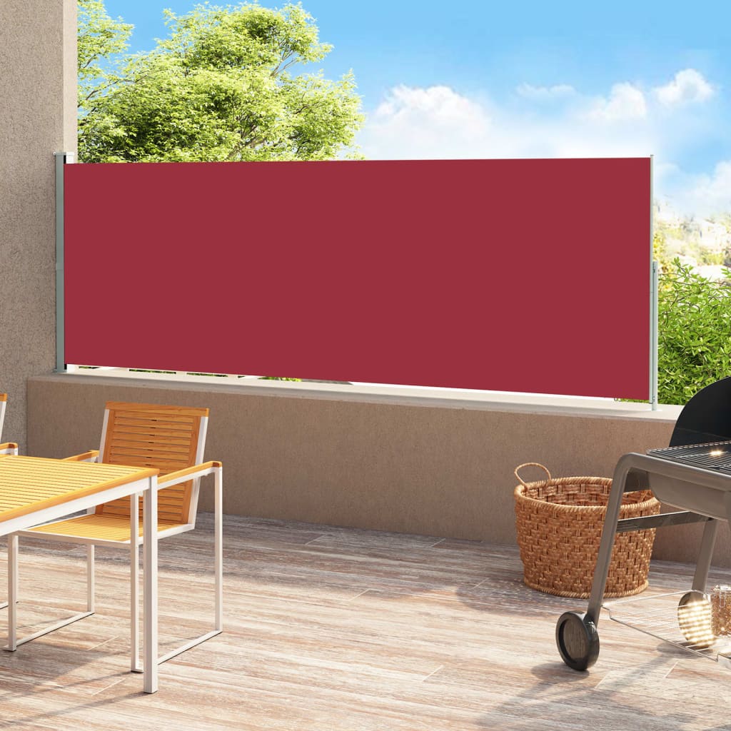 Uttrekkbar sidemarkise 180x500 cm rød