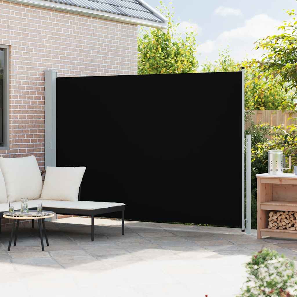 Uttrekkbar sidemarkise 200x300 cm svart vidaXL