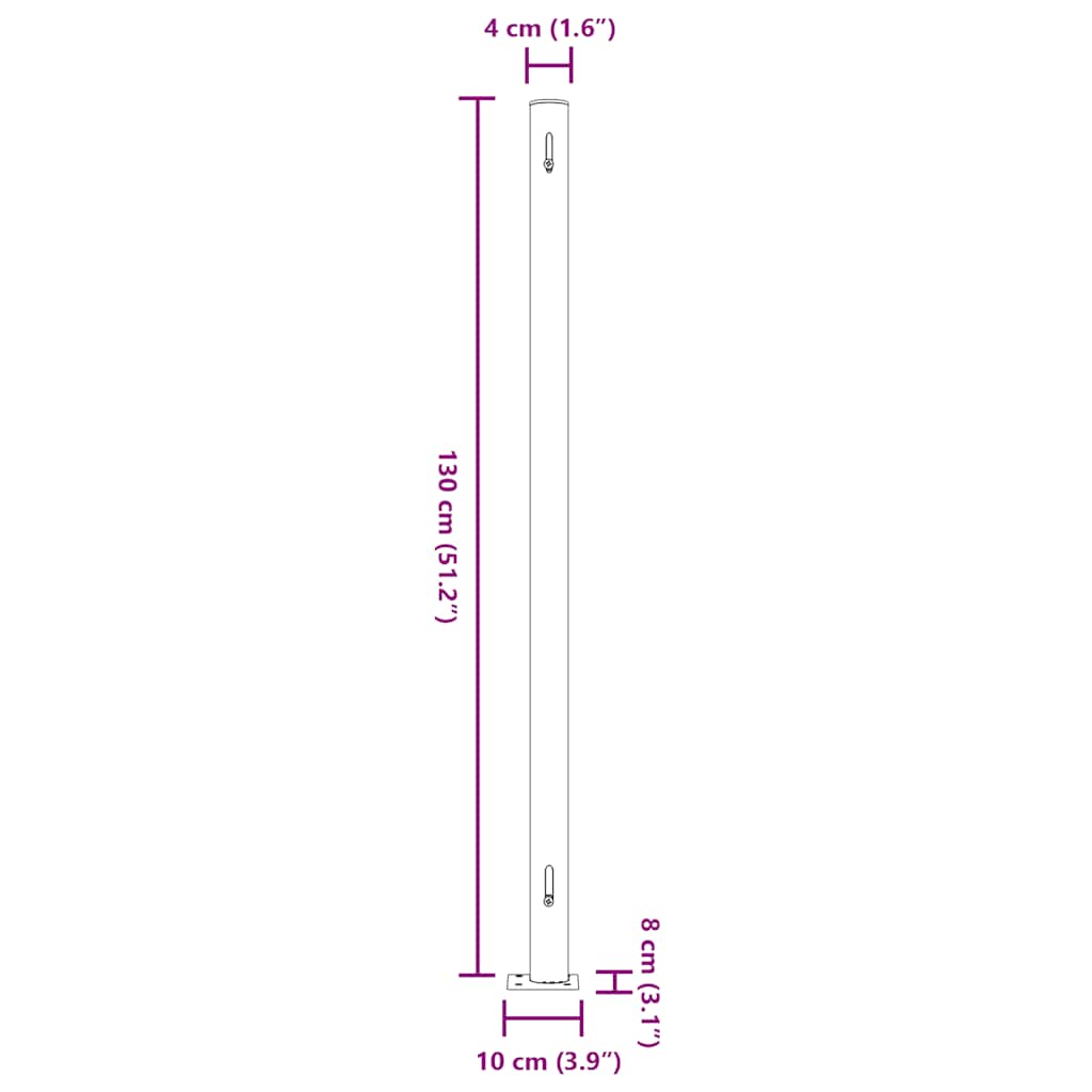 Uttrekkbar sidemarkise 220x500 cm svart vidaXL