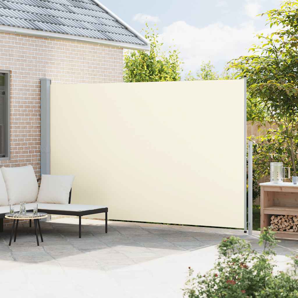 Uttrekkbar sidemarkise 220x500 cm kremhvit vidaXL