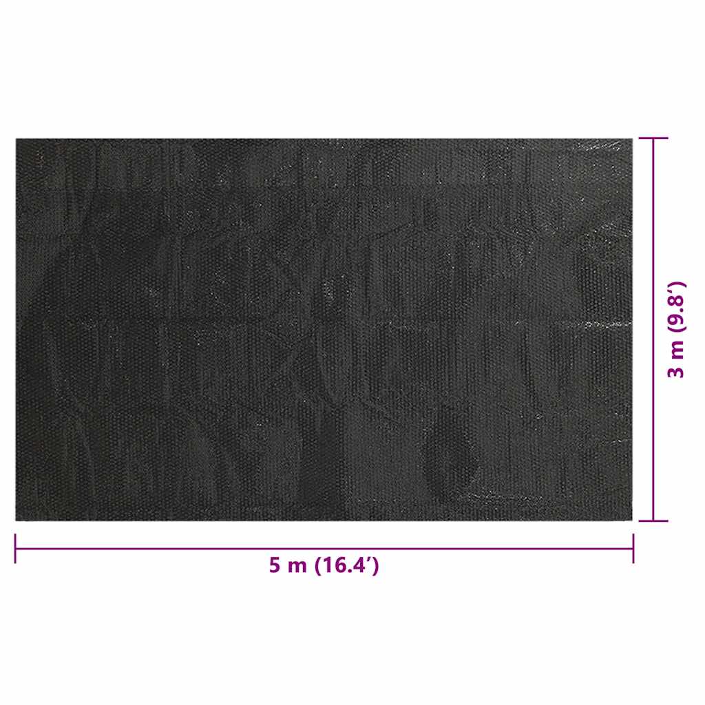 Bassengtrekk rektangulært 500x300 cm PE svart