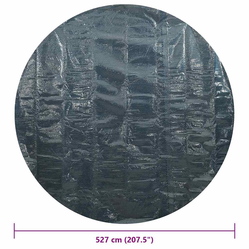 Flytende solarduk til basseng PE 527 cm svart og blå