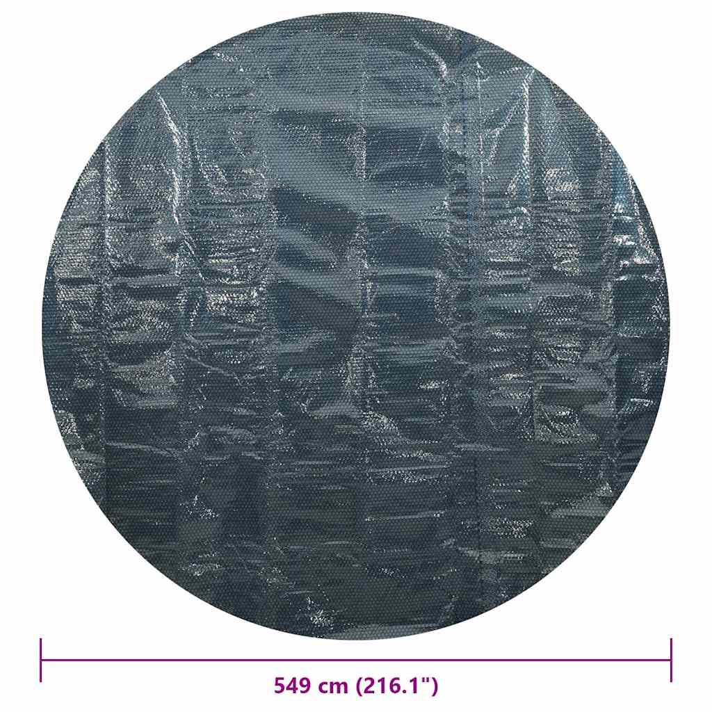 Flytende solarduk til basseng PE 549 cm svart og blå vidaXL