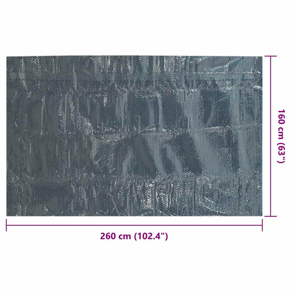 Flytende solarduk til basseng PE 260x160 cm svart og blå vidaXL