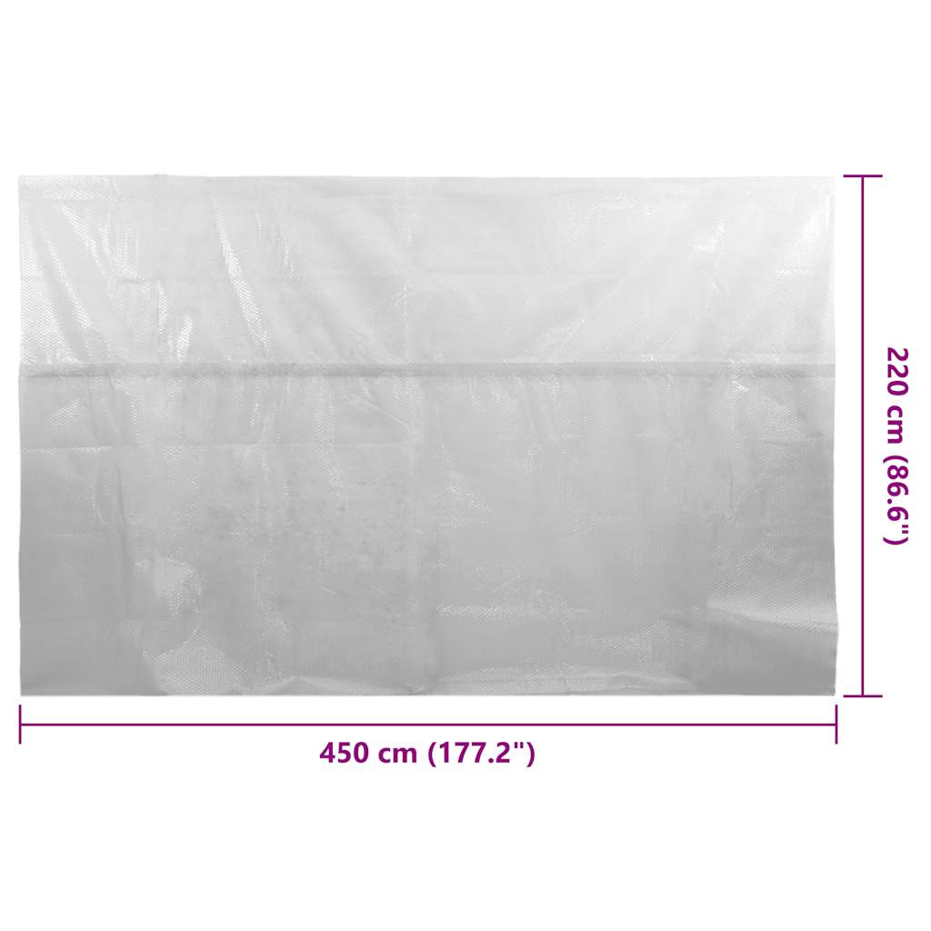Flytende solarduk til basseng PE 450x220 cm grå