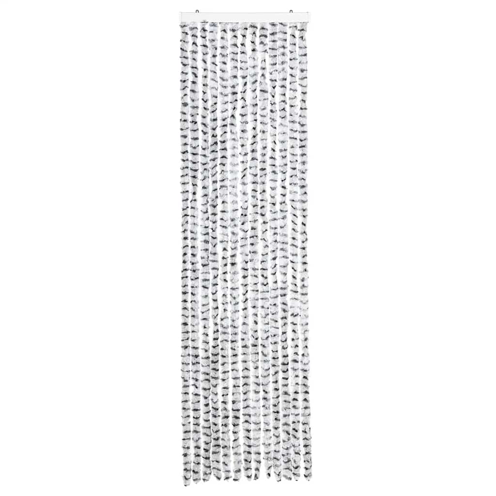 Insektsgardin lyse- og mørkegrå 56x185 cm chenille