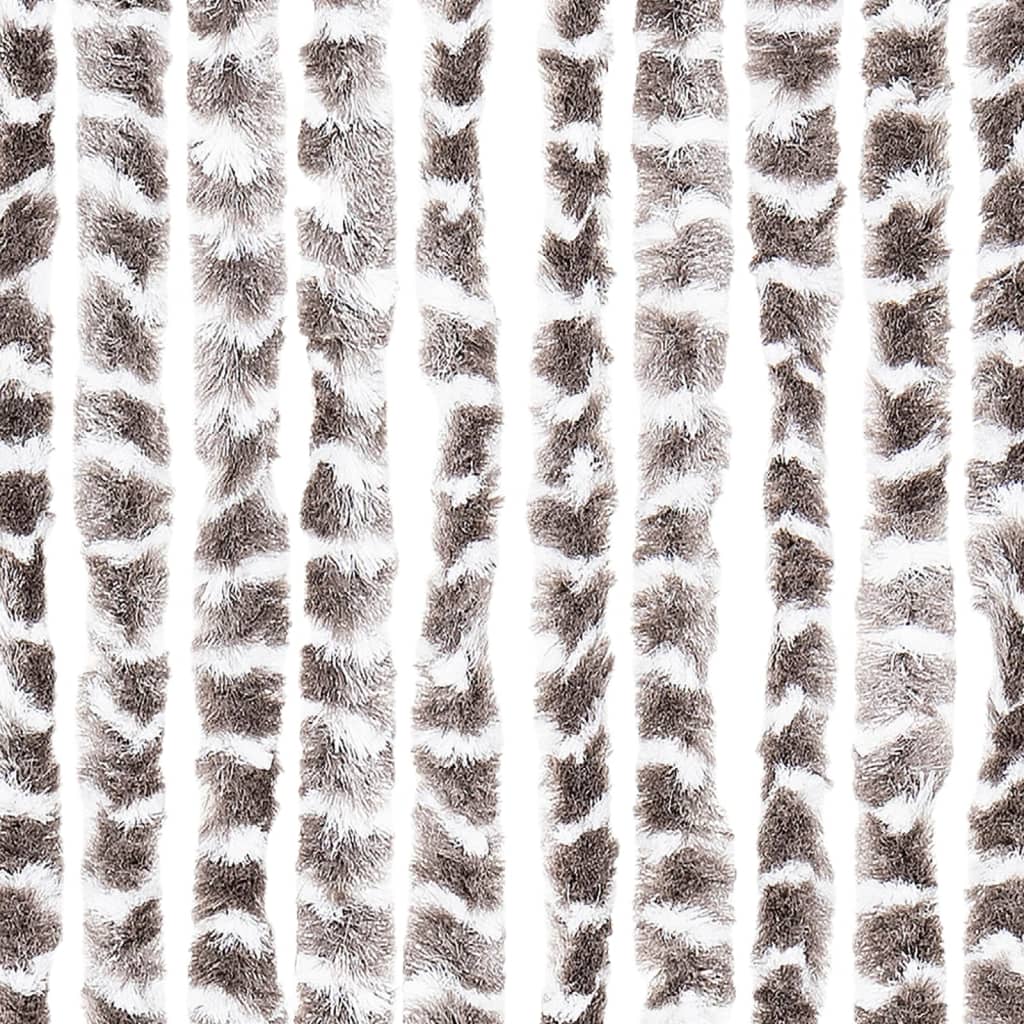 Insektgardin gråbrun og hvit 90x220 cm chenille