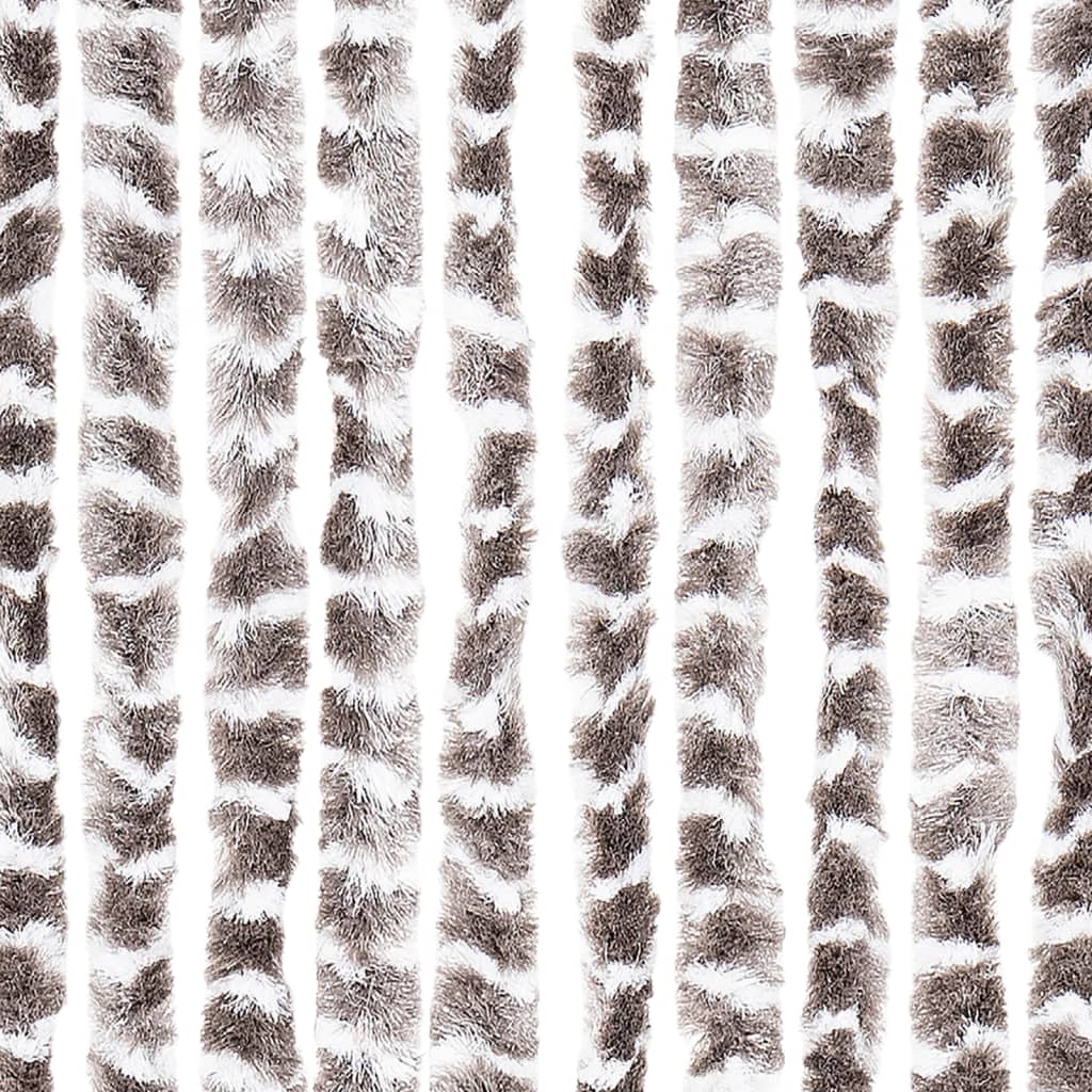 Insektgardin gråbrun og hvit 100x220 cm chenille