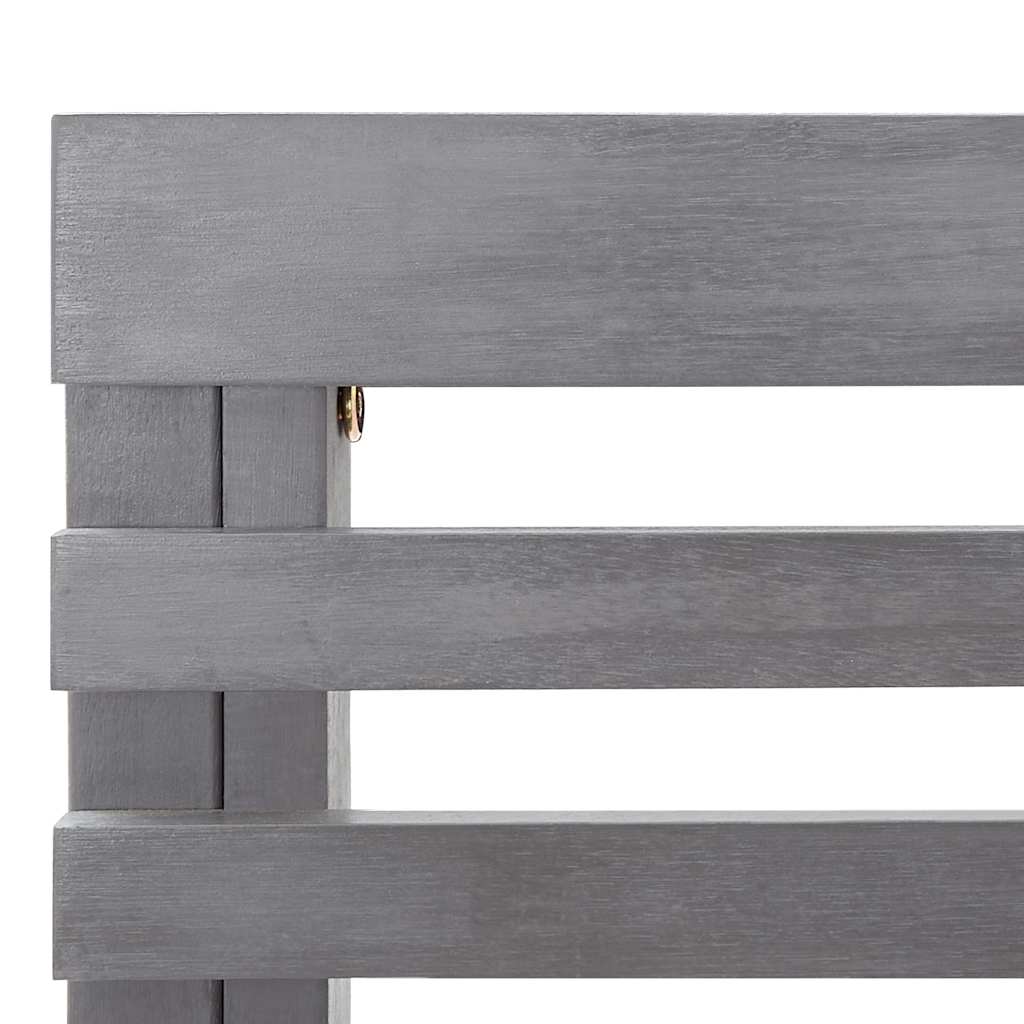 Utendørs hjørnebenk grå 140 cm heltre akasie