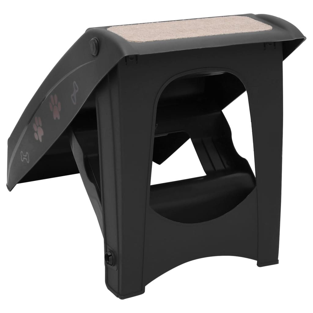 Hundetrapp sammenleggbar svart 62x40x49,5 cm vidaXL