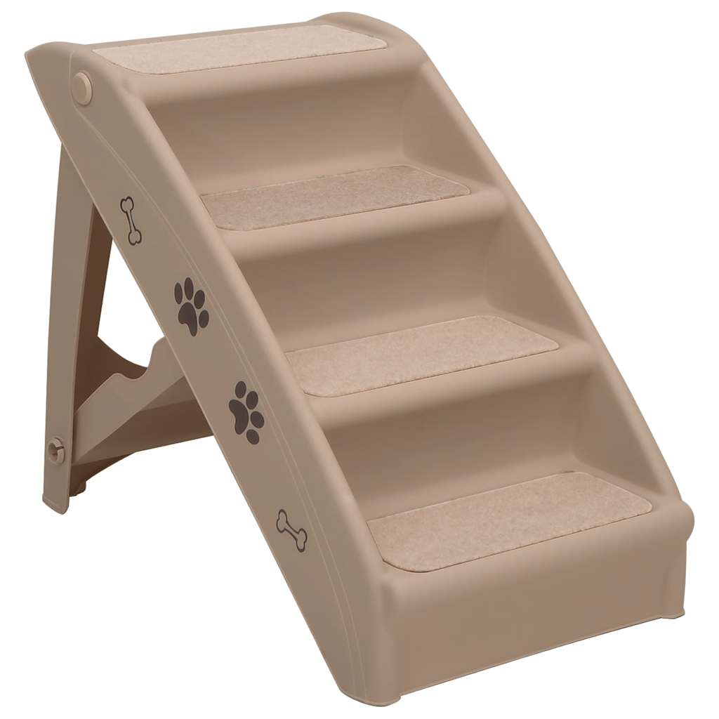 Hundetrapp sammenleggbar brun 62x40x49,5 cm vidaXL