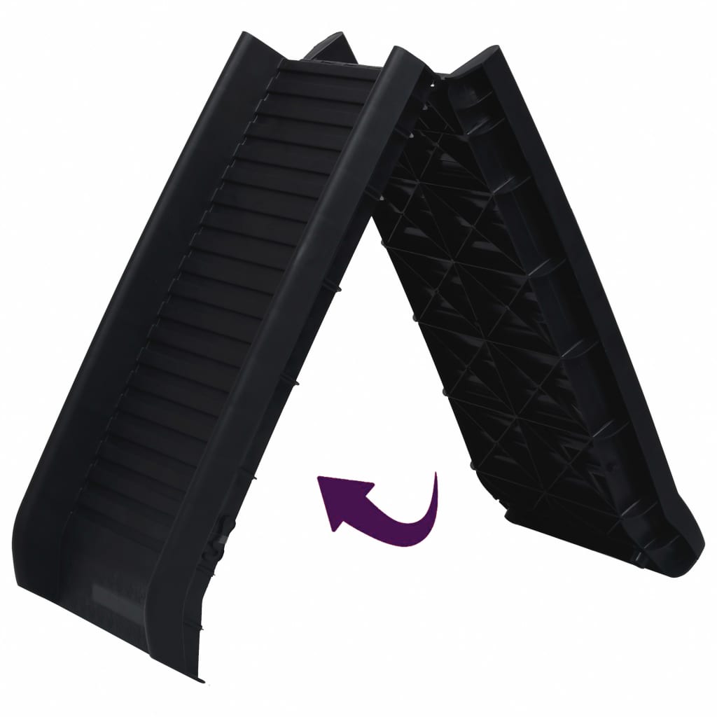 Hunderampe sammenleggbar svart 155,5x40x15,5 cm