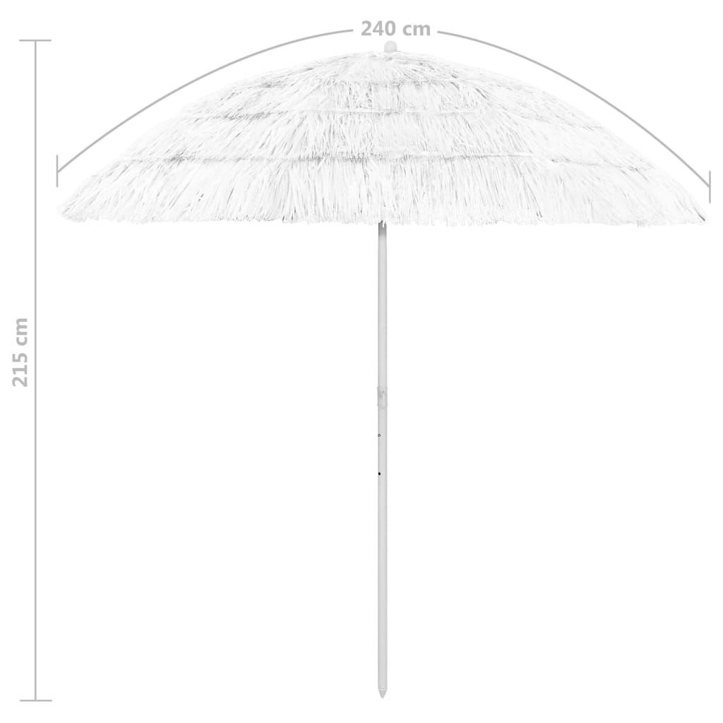 Strandparasoll Hawaii hvit 240 cm