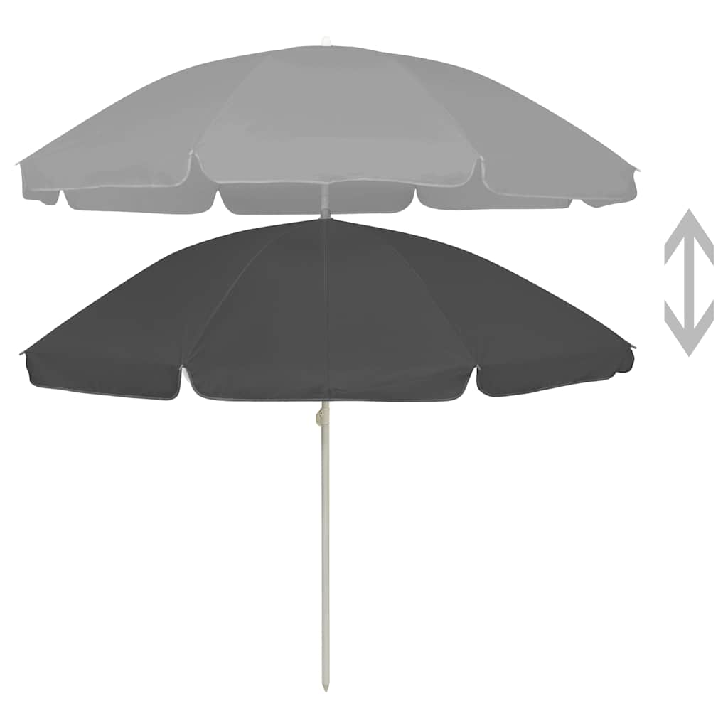 Strandparasoll antrasitt 240 cm
