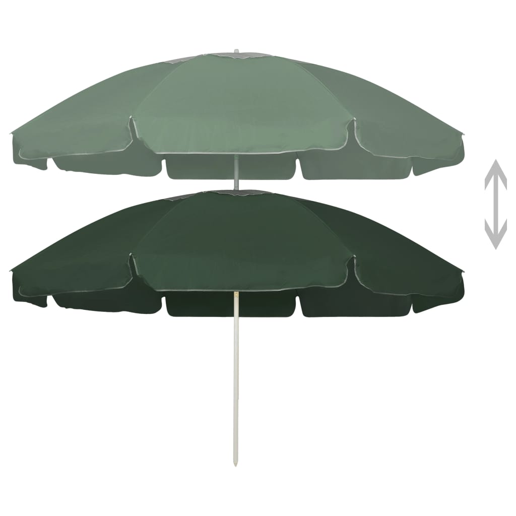 Strandparasoll grønn 240 cm