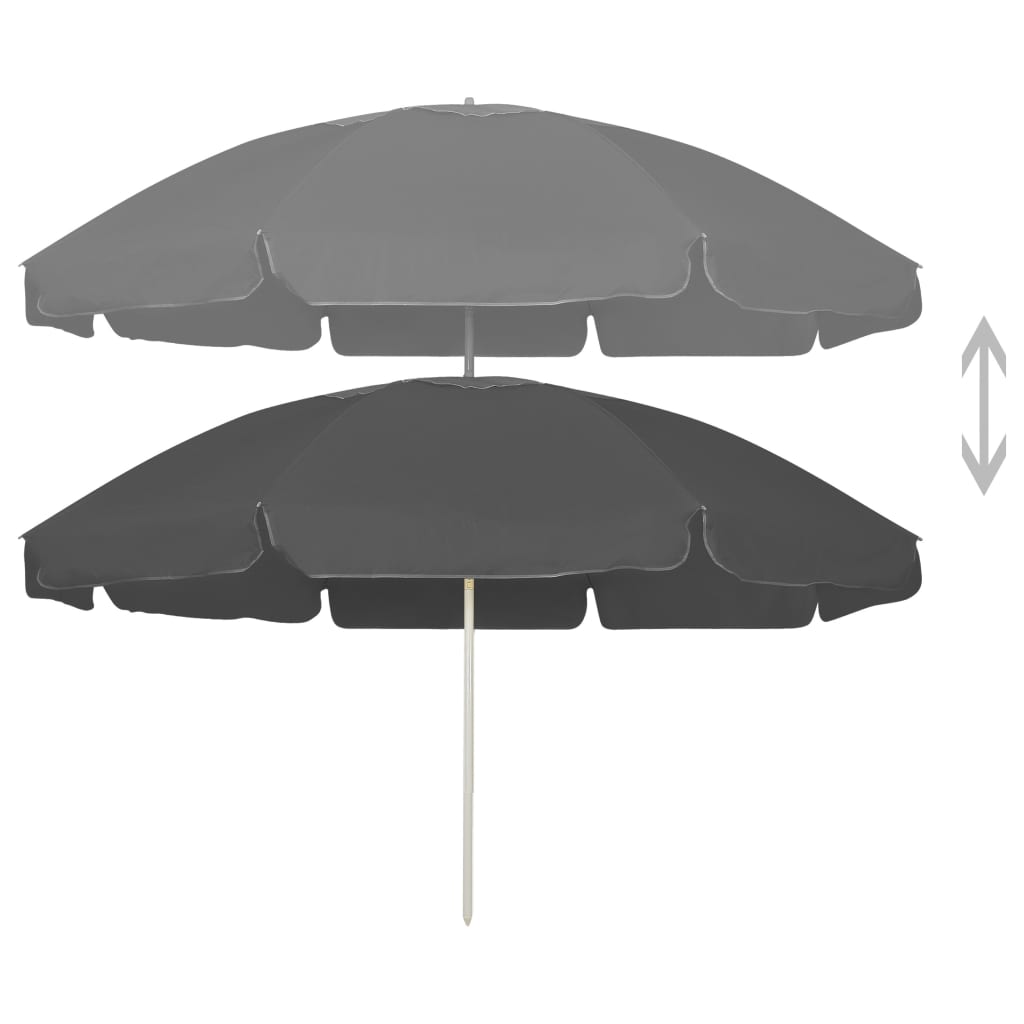 Strandparasoll antrasitt 240 cm