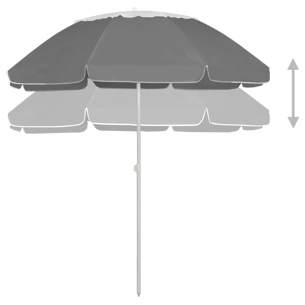Strandparasoll antrasitt 300 cm
