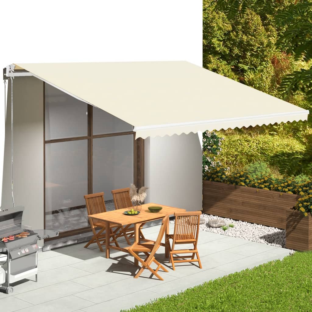 Erstatningsduk for markise kremhvit 5x3,5 m polyester