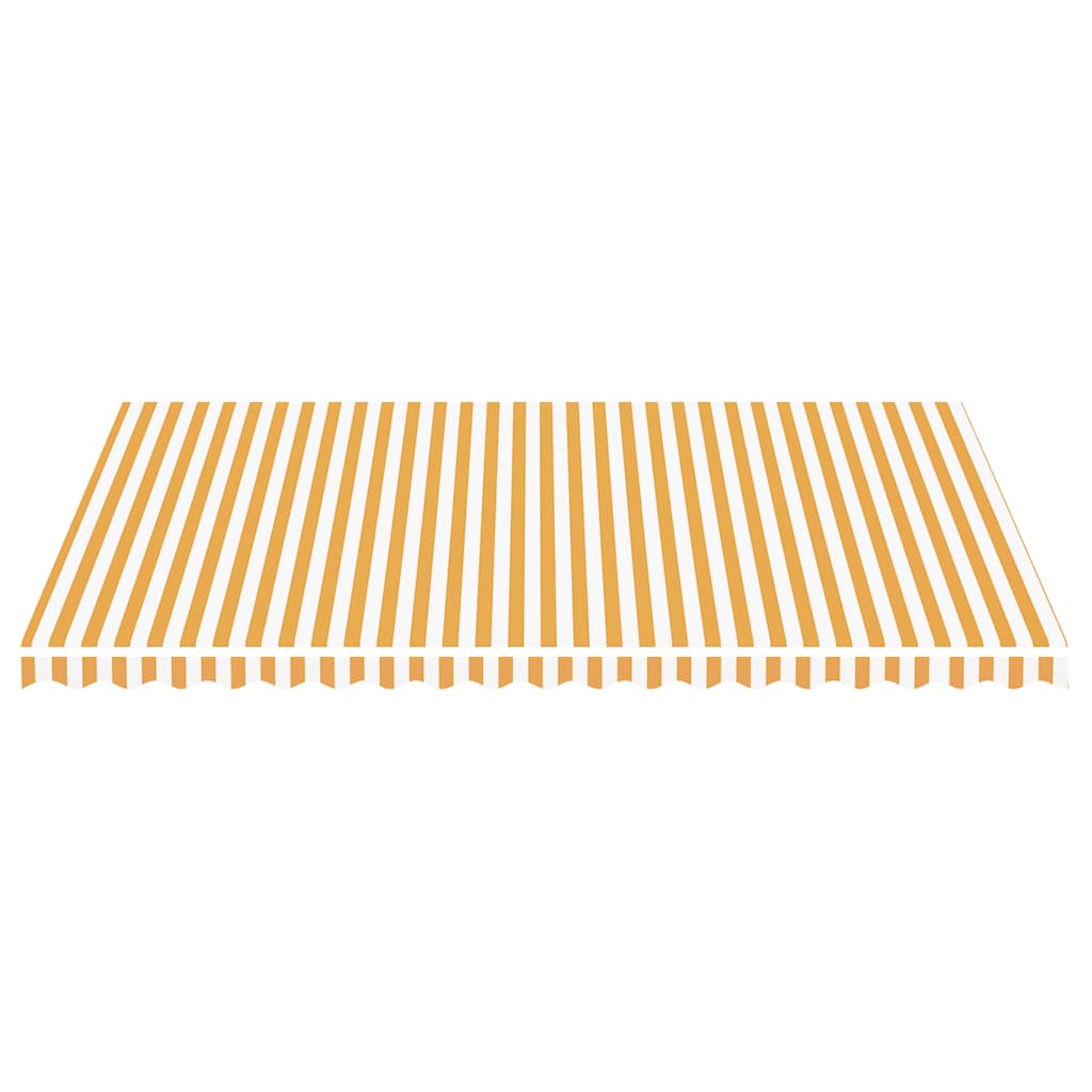 Erstatningsduk for markise gul og hvit 5x3,5 m polyester