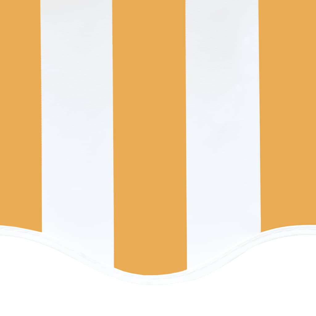 Erstatningsduk for markise gul og hvit 5x3,5 m polyester