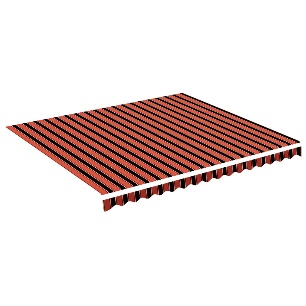 Erstatningsduk for markise oransje og brun 4x3,5 m polyester