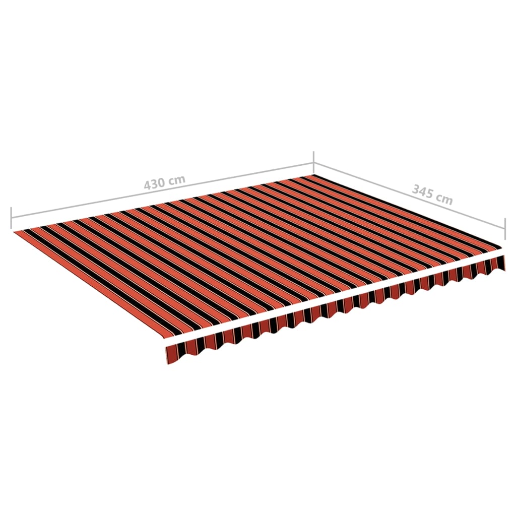 Erstatningsduk for markise oransje og brun 4,5x3,5 m polyester