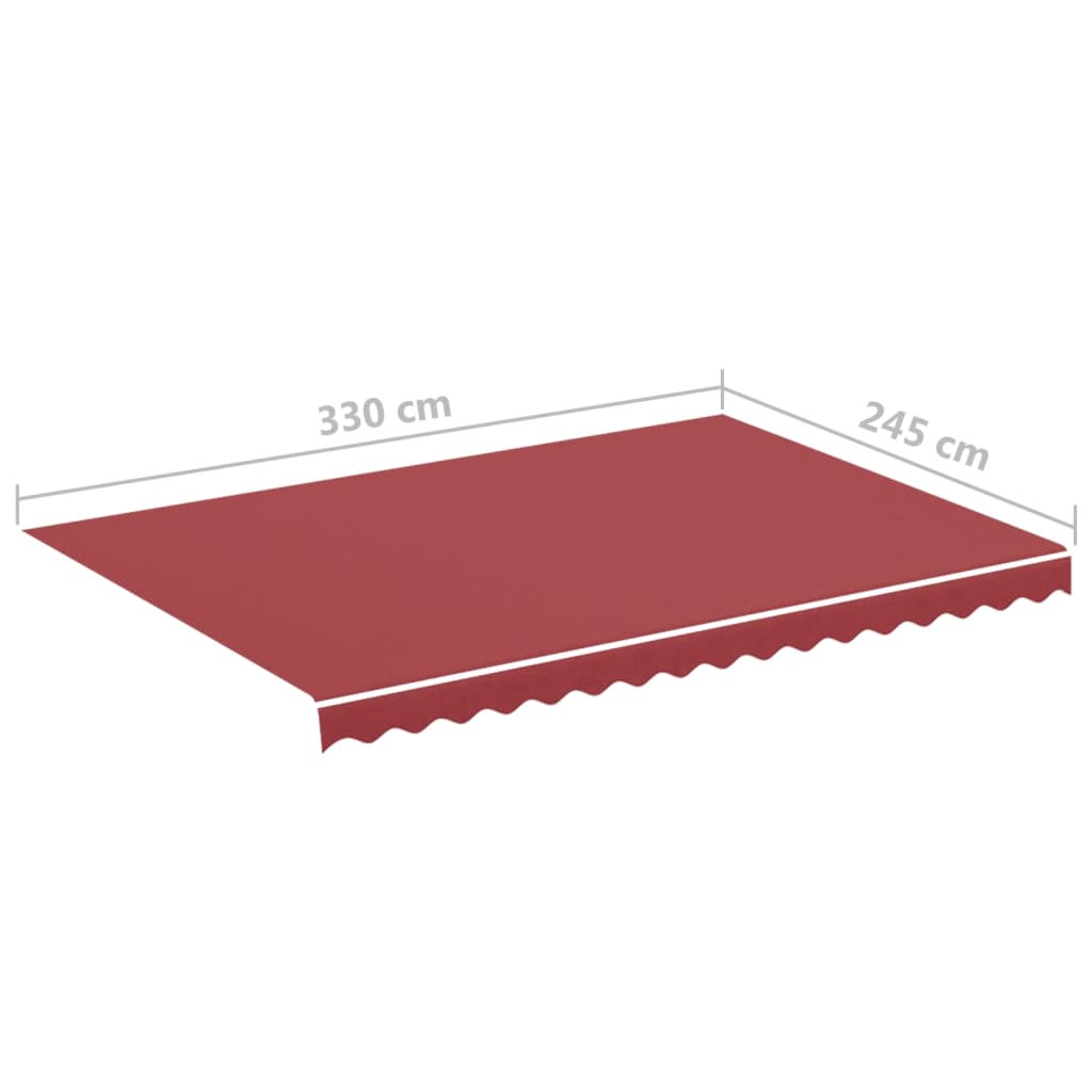 Erstatningsduk for markise burgunder 3,5x2,5 m polyester