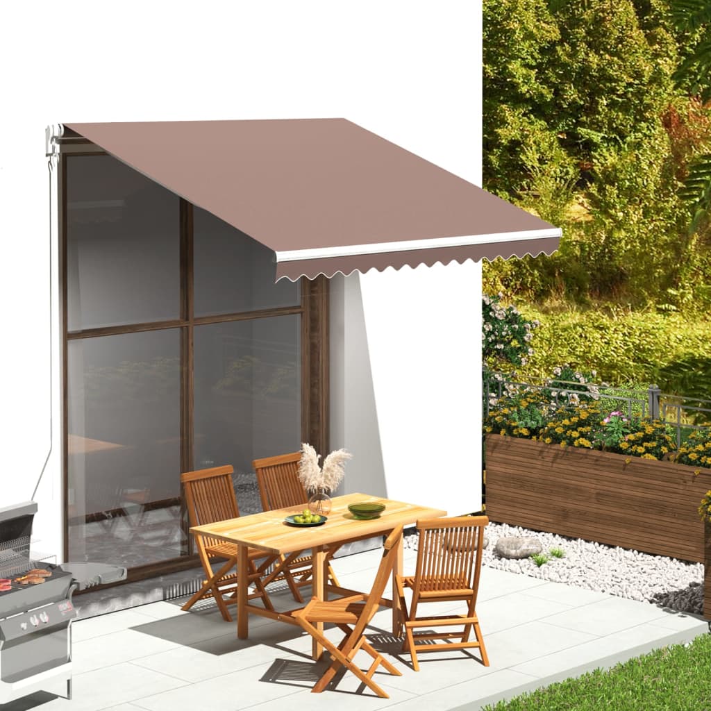 Erstatningsduk for markise brun 3x2,5 m polyester