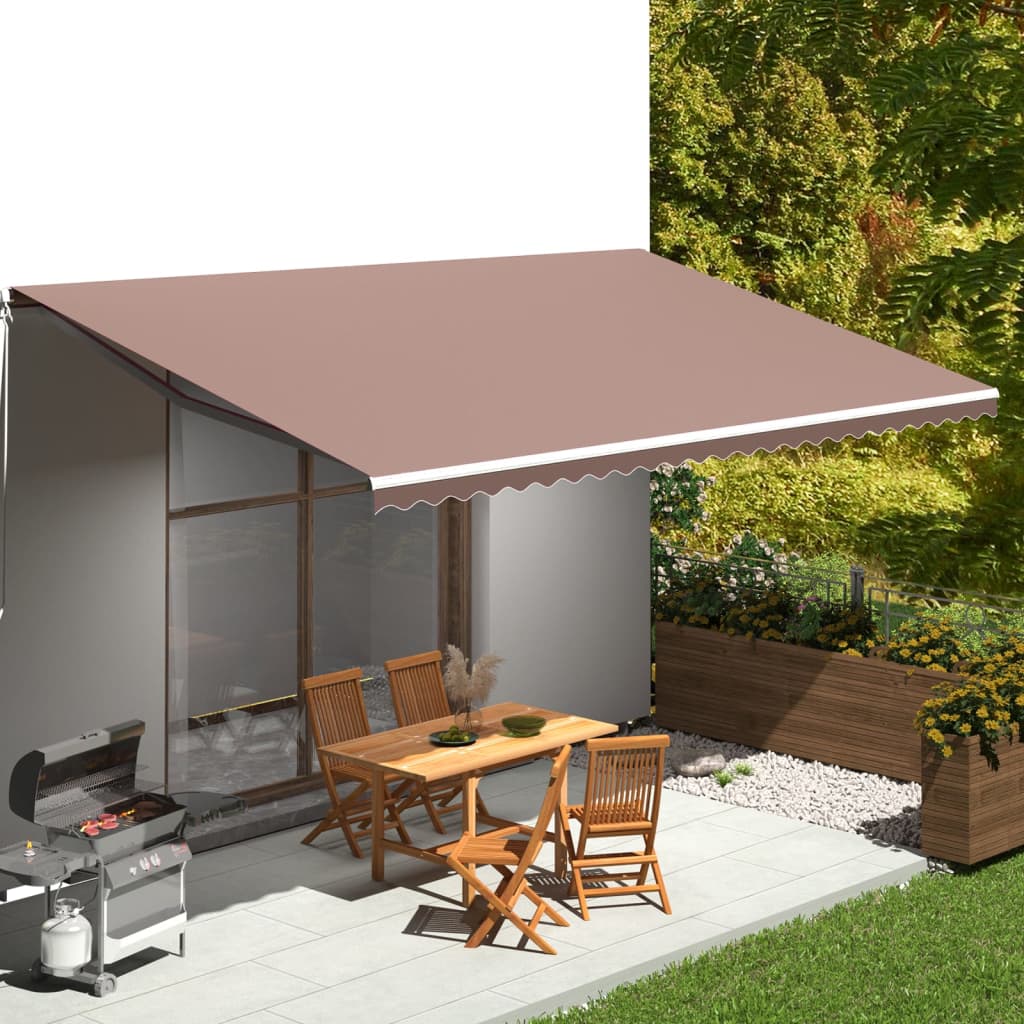 Erstatningsduk for markise brun 6x3,5 m polyester