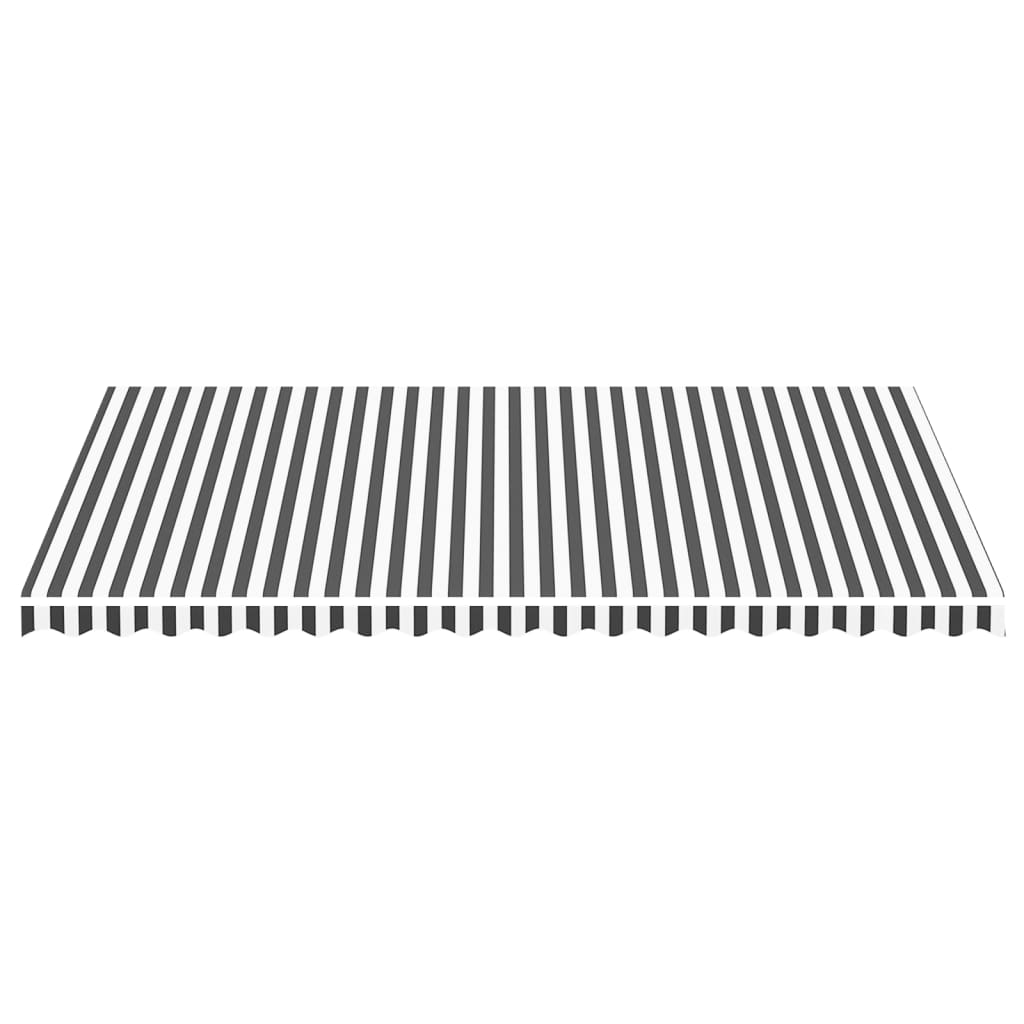 Erstatningsduk for markise antrasitt og hvit 5x3 m polyester