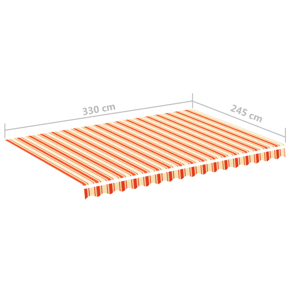 Erstatningsduk for markise gul og oransje 330x245 cm polyester