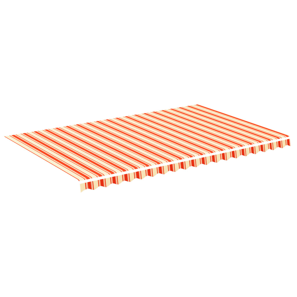 Erstatningsduk for markise gul og oransje 500x300 cm polyester