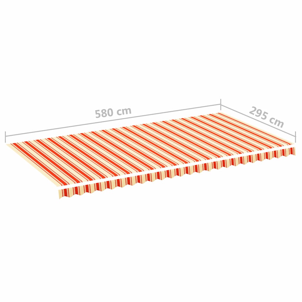Erstatningsduk for markise gul og oransje 580x295 cm polyester