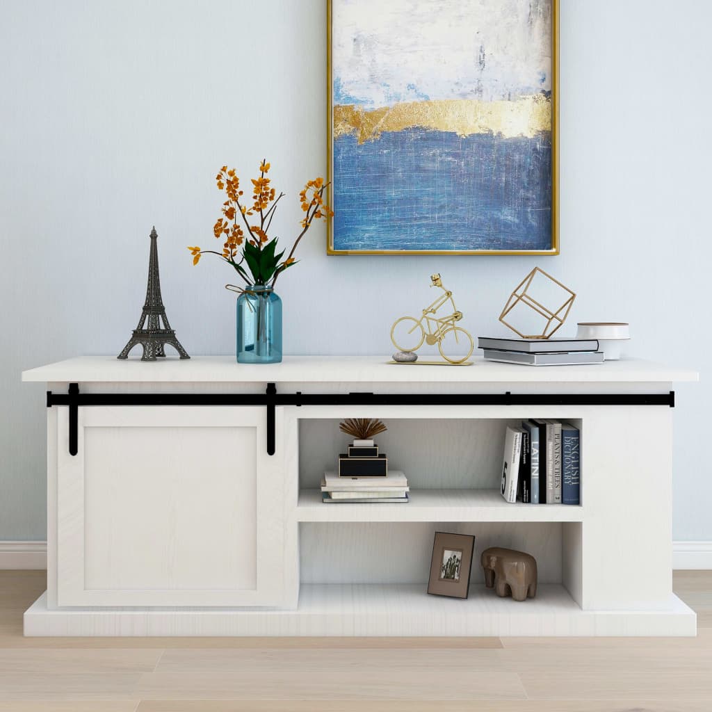 Mini skyvedørsett karbonstål 183 cm