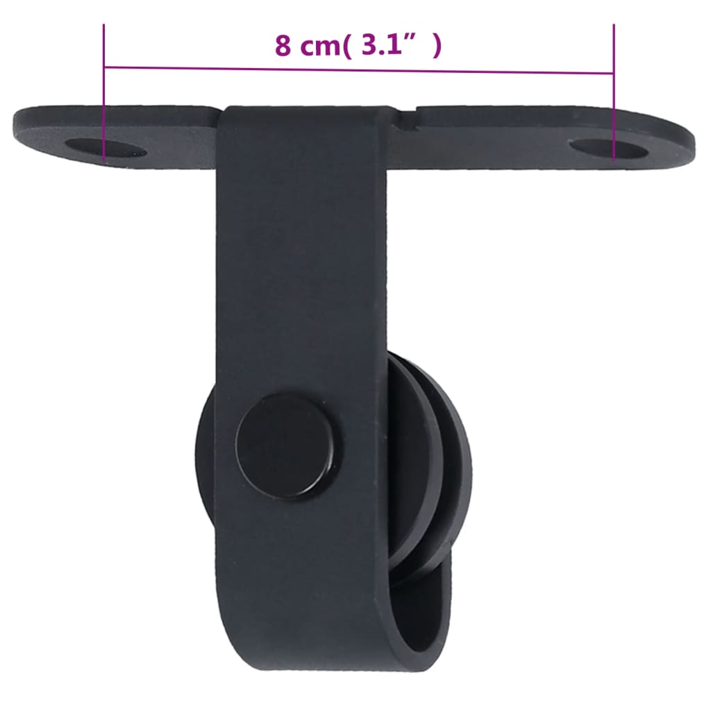 Mini skyvedørsett karbonstål 122 cm
