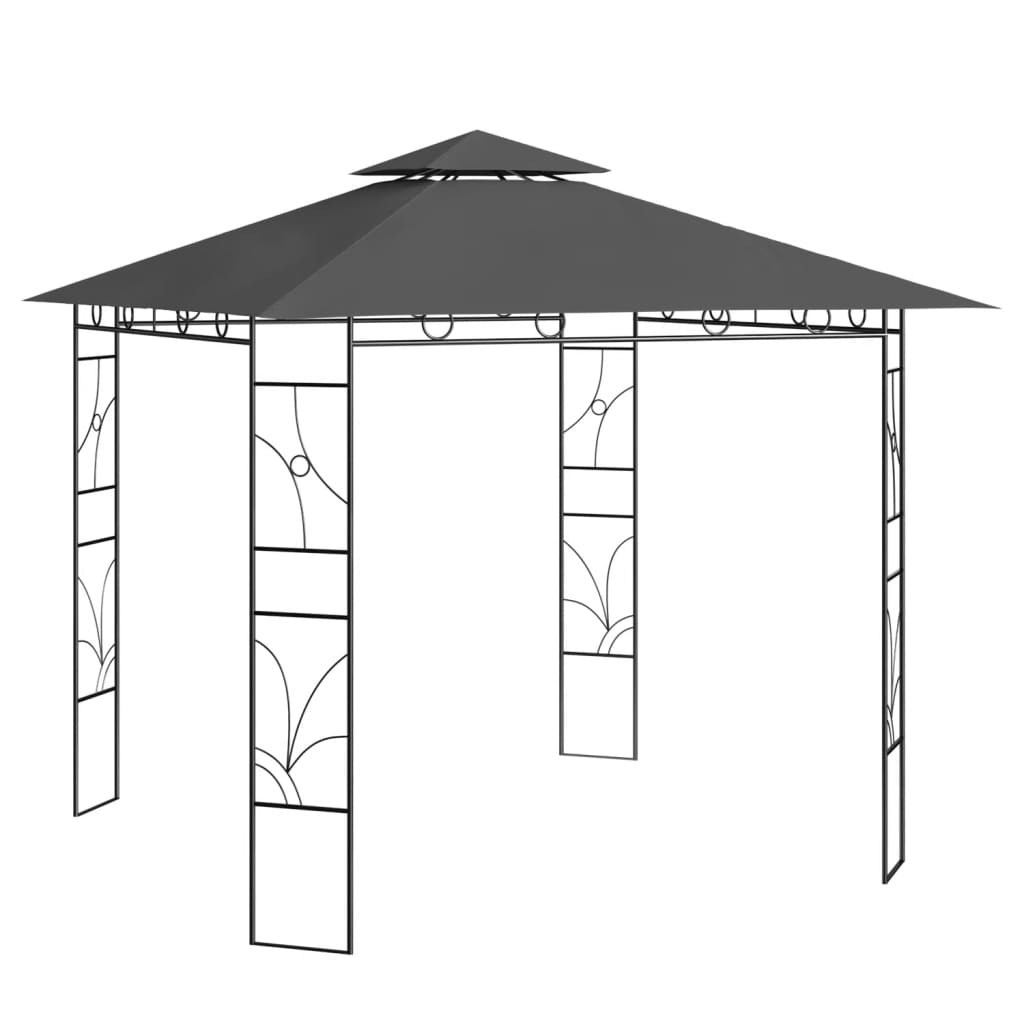 Paviljong 3x3x2,7 m antrasitt 160 g/m²
