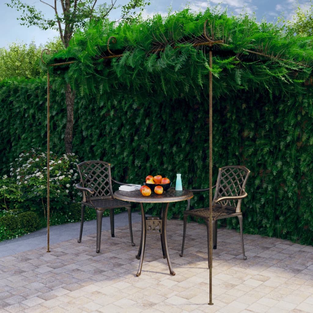 Hagepergola antikk brun 3x3x2,5 m jern vidaXL
